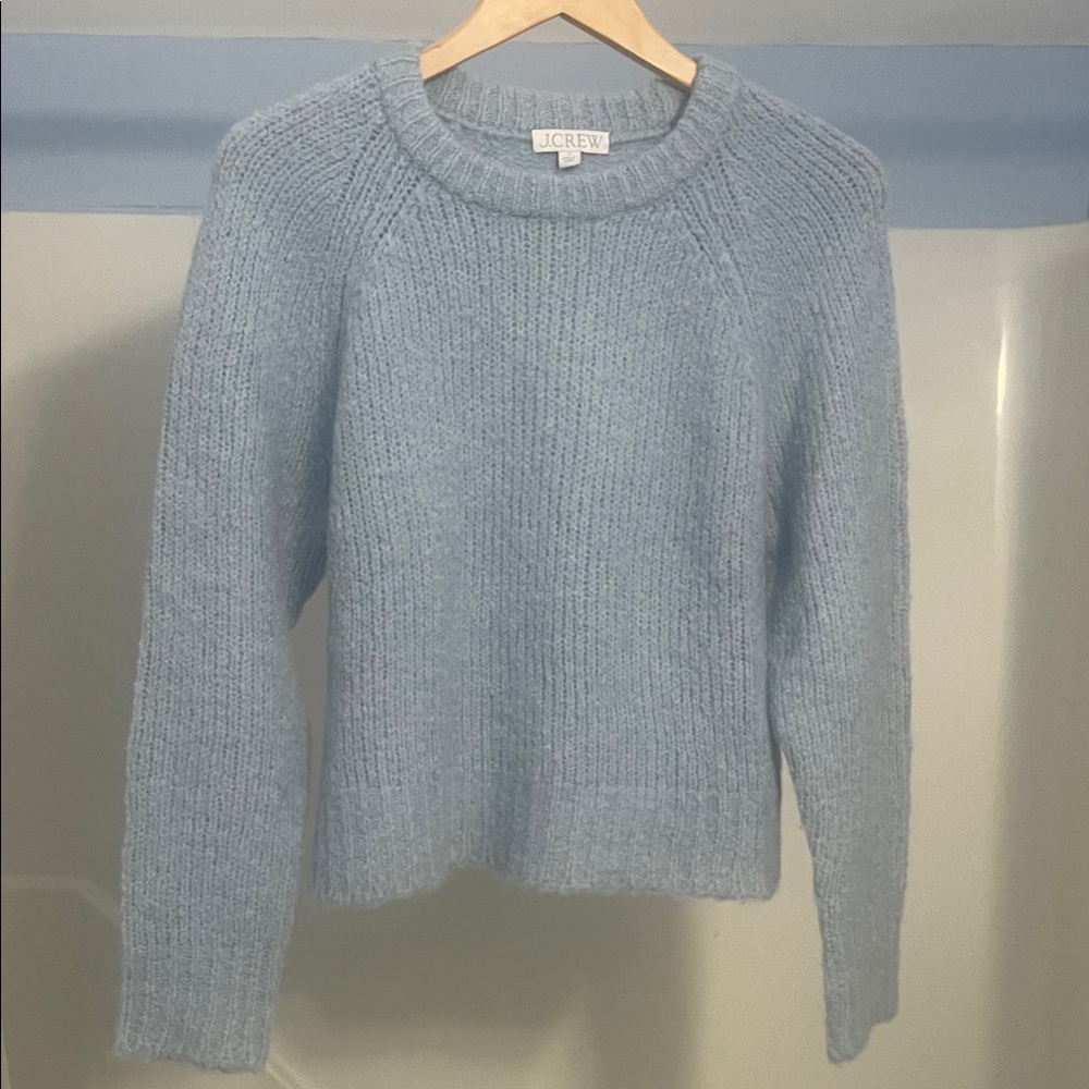 J. Crew Women's Soft Blue Crew Neck Sweater